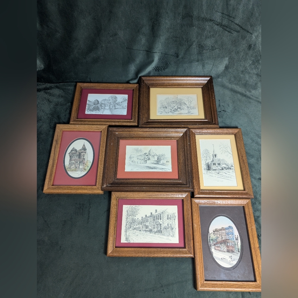 Small Wall Art. Pen & Ink Drawing Style Prints. C.M. Goff , Eileen David